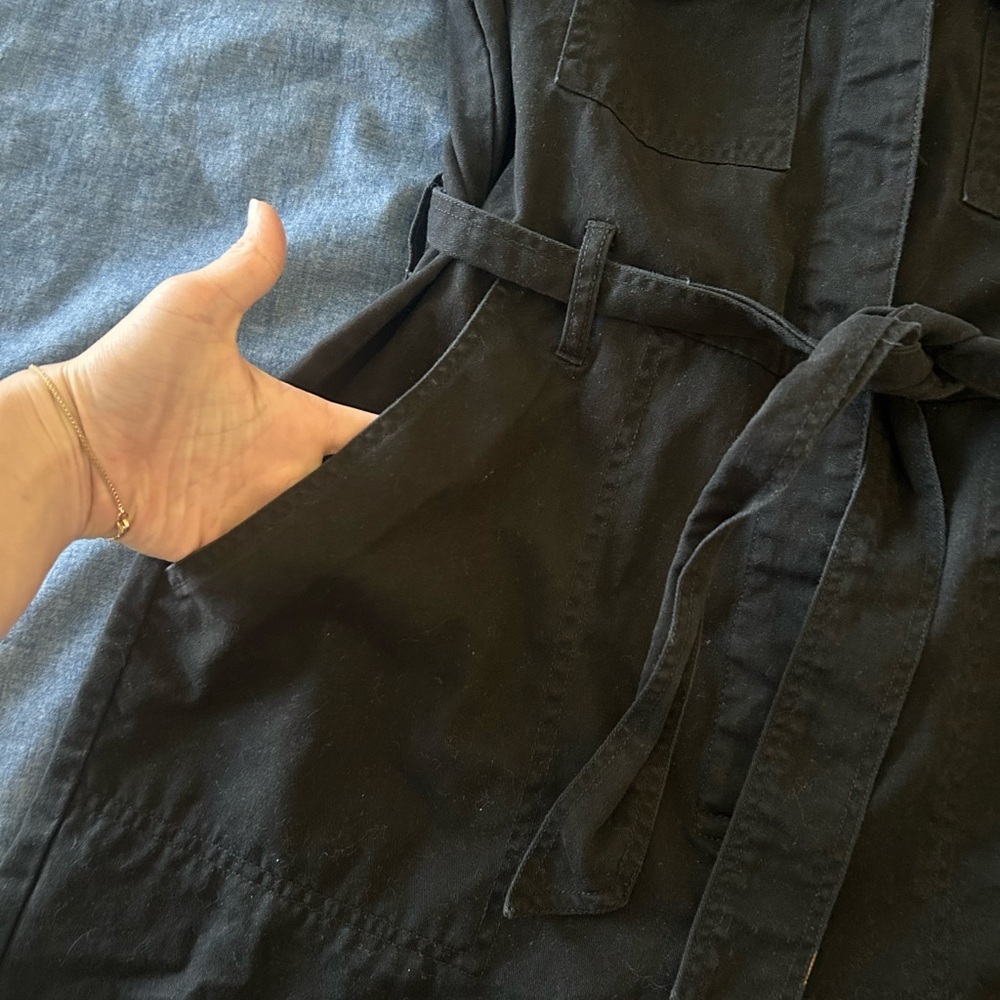 Cotton Twill Jumpsuit black - Picture 7 of 10